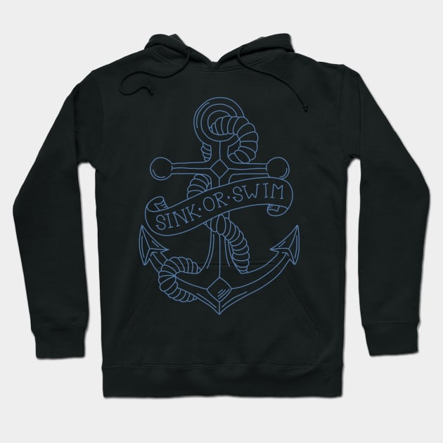 Vintage Anchor Tattoo Hoodie by valentinahramov